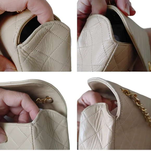 Chanel Beige Classic Quilted Matelasse Lambskin Bag - Picture 13 of 17